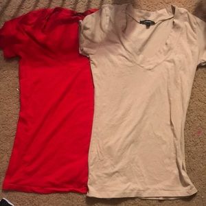Red and tan shirts